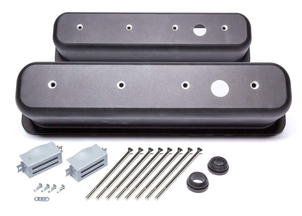 RACING POWER CO-PACKAGED R6146-1BK - Black Aluminum SBC Valve Covers Center Bolt image