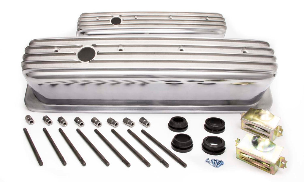 RACING POWER CO-PACKAGED R6191 - SBC Alum Finned Tall Center Bolt V/C Polished image