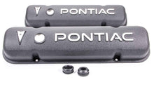 Load image into Gallery viewer, RACING POWER CO-PACKAGED R6520 - Pontiac Alum V/C Black w/Pontiac Logo image