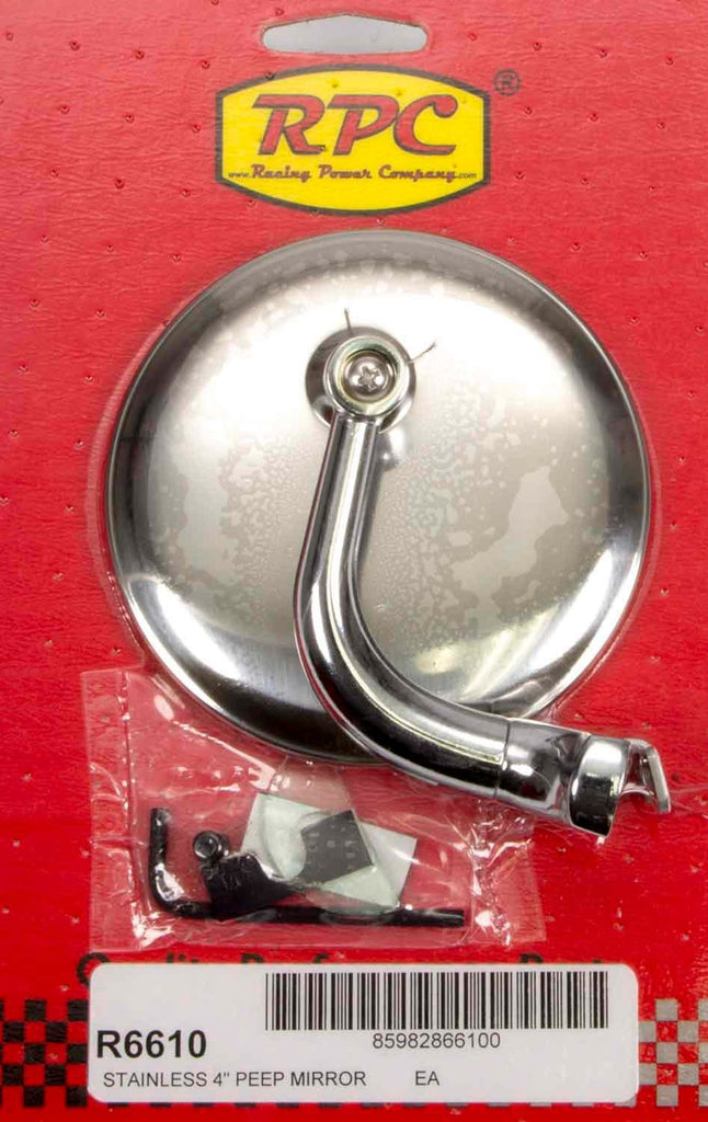 RACING POWER CO-PACKAGED R6610 - Stainless Peep Mirror w/Short Arm 4in image