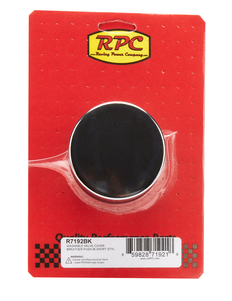 RACING POWER CO-PACKAGED R7192BK - Valve Cover Breather Push In Short Black Each image