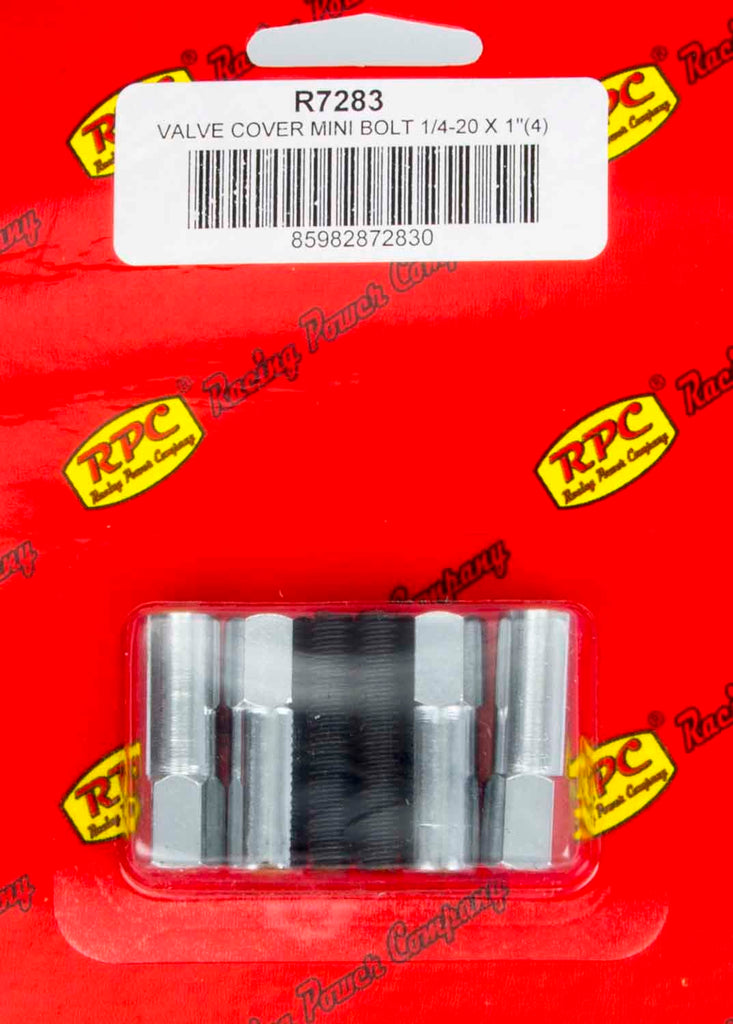 RACING POWER CO-PACKAGED R7283 - Chrome V/C Mini Bolt (4) 1 3/8in x 1/4-20 Thread image