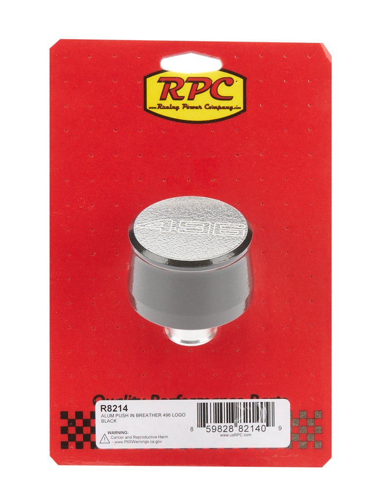 RACING POWER CO-PACKAGED R8214 - Valve Cover Breather 496 Logo Black Each image