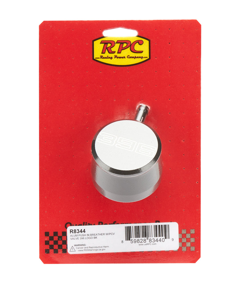 RACING POWER CO-PACKAGED R8344 - Valve Cover Breather 396 Logo Black Each image