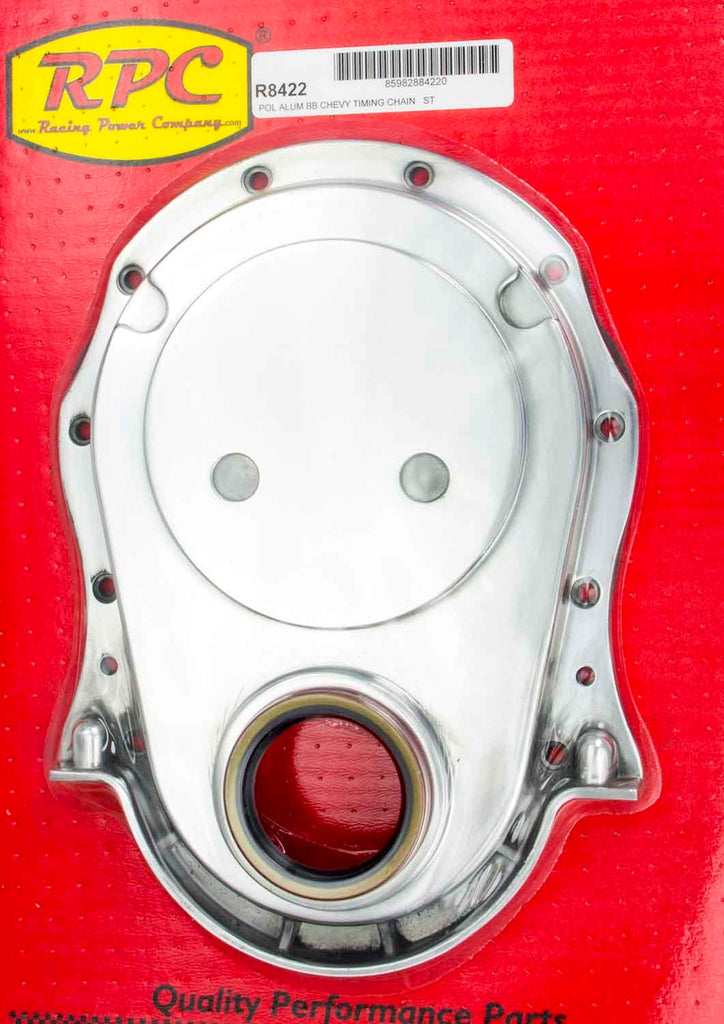 RACING POWER CO-PACKAGED R8422 - BBC Alum Timing Chain Cover Polished image