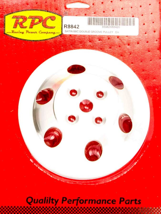 RACING POWER CO-PACKAGED R8842 - BBC 2 Groove Satin Alum Short W/P Pulley image