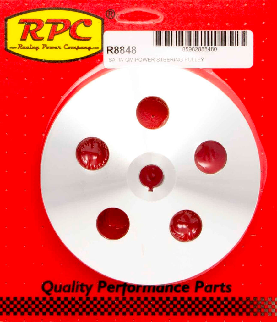 RACING POWER CO-PACKAGED R8848 - Pre 84 GM Power Steering Pulley Satin Alum image