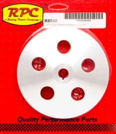 RACING POWER CO-PACKAGED R8848 - Pre 84 GM Power Steering Pulley Satin Alum image