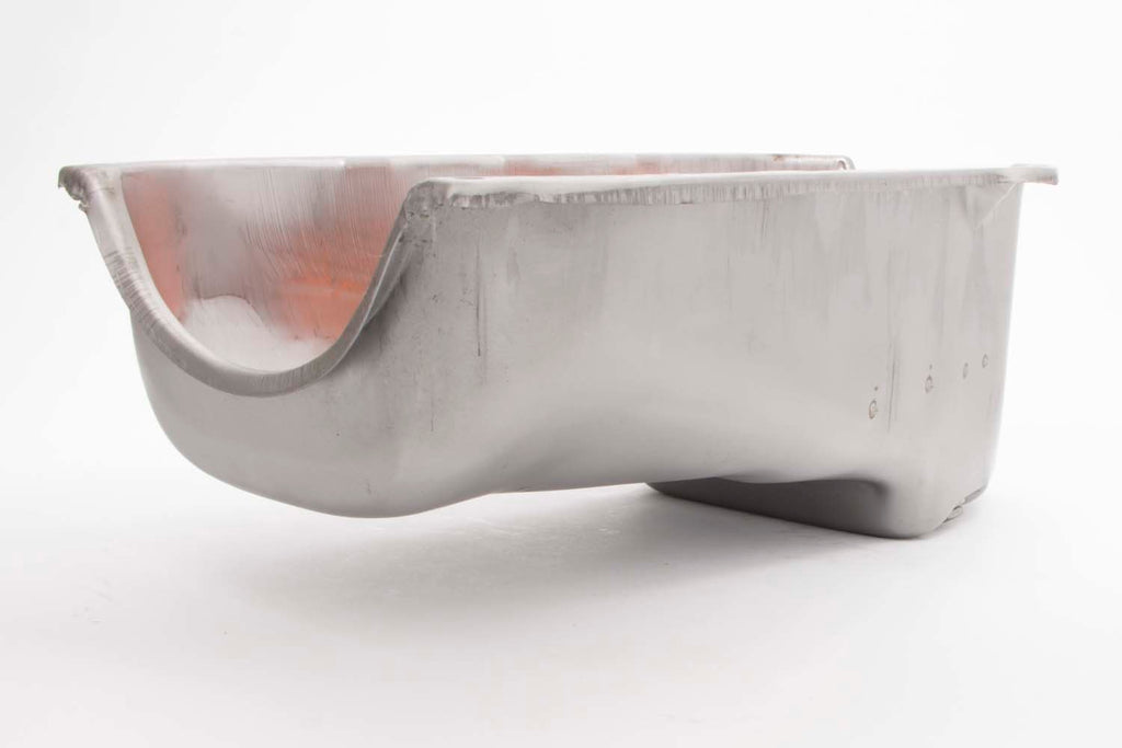 RACING POWER CO-PACKAGED R9005RAW - 55-79 SBC Steel Stock Oil Pan Unplated image