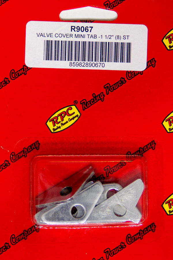 RACING POWER CO-PACKAGED R9067 - Chrome V/C Hold Down Mini Tab 8pcs image