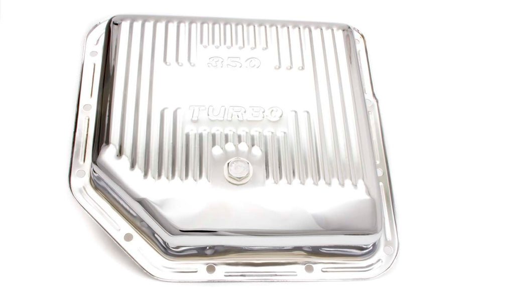 RACING POWER CO-PACKAGED R9122 - TH350 Trans Pan Chrome Steel Finned image