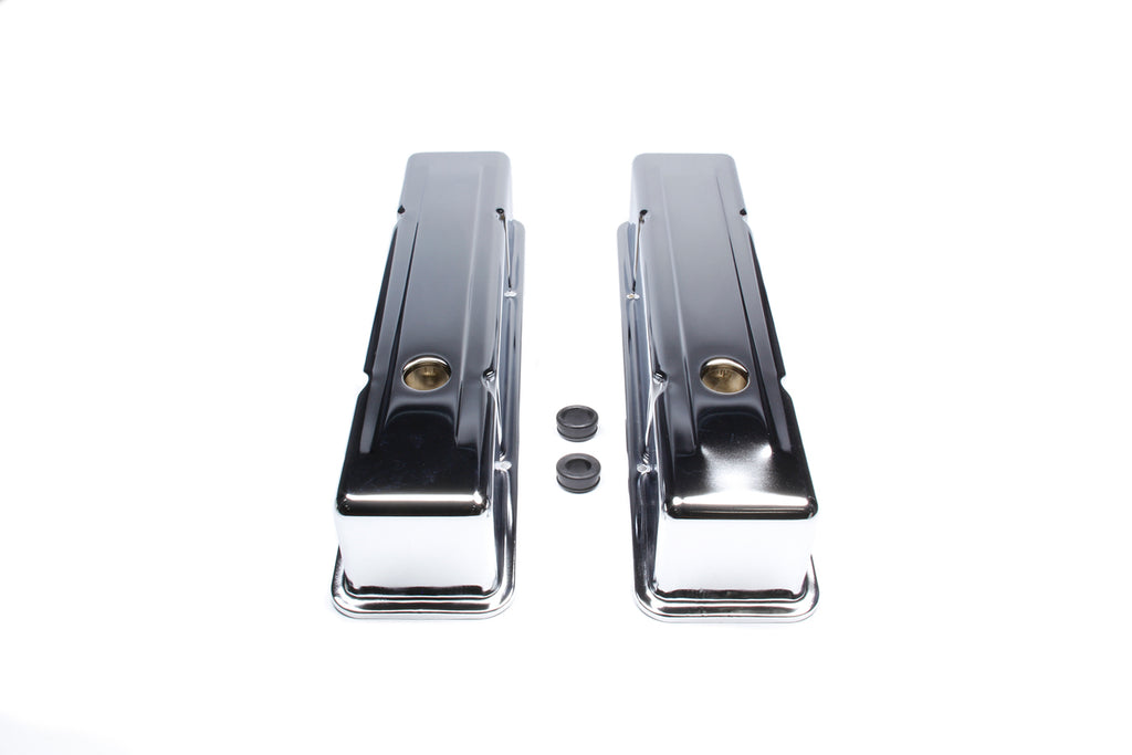 RACING POWER CO-PACKAGED R9215 - 58-86 SBC Valve Covers Tall Chrome Steel image