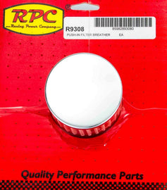 RACING POWER CO-PACKAGED R9308 - Chrome Push In Breather w/o Shield 3in Tall Each image