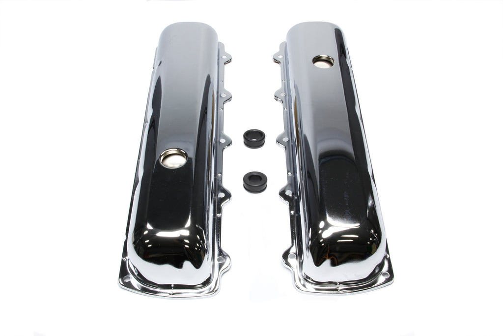 RACING POWER CO-PACKAGED R9391 - Chrome Steel Oldsmobile Short Valve Cover Pair image