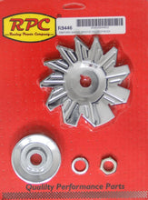 Load image into Gallery viewer, RACING POWER CO-PACKAGED R9446 - SIngle Groove Alternator Pulley And Fan Chrome image