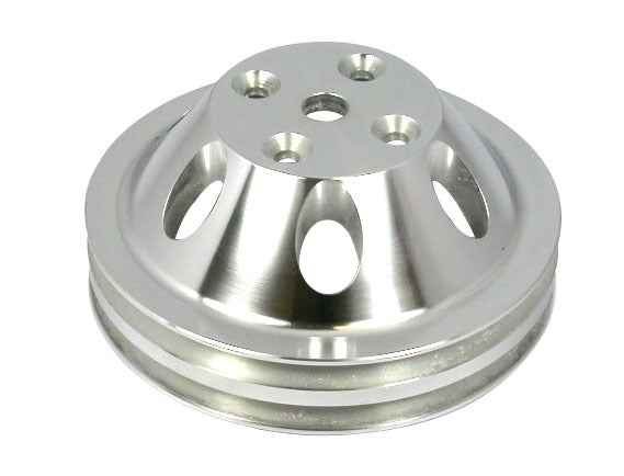 RACING POWER CO-PACKAGED R9483POL - Pol Alum SBC Double Gro ove Pulley image