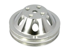 RACING POWER CO-PACKAGED R9483POL - Pol Alum SBC Double Gro ove Pulley image