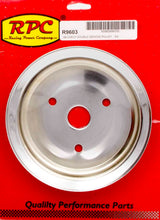 Load image into Gallery viewer, RACING POWER CO-PACKAGED R9603 - SBC 2GROOVE CRANK PULLEY SHORT PUMP CHROME image