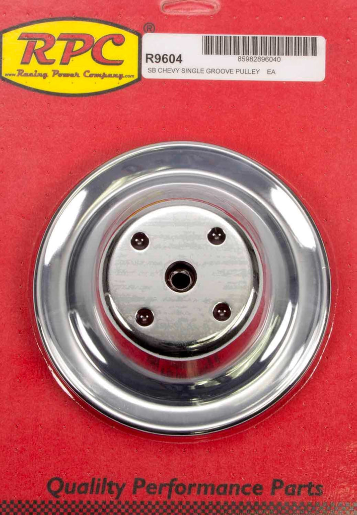 RACING POWER CO-PACKAGED R9604 - Chrome Steel Water Pump Pulley Long SBC 6.3 Dia image