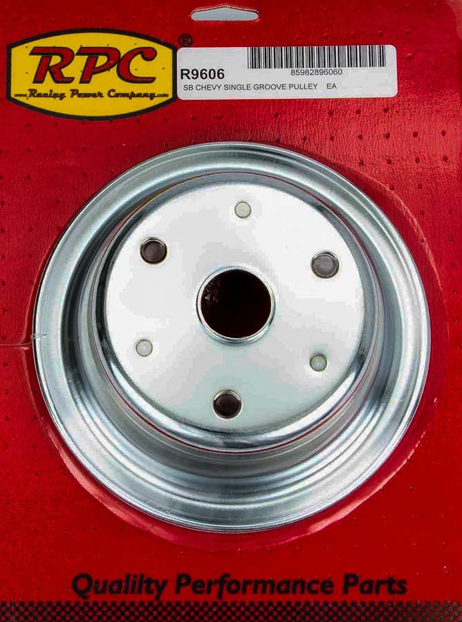 RACING POWER CO-PACKAGED R9606 - Chrome Steel Crankshaft Pulley 1Groove Long WP image