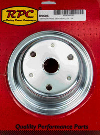 RACING POWER CO-PACKAGED R9606 - Chrome Steel Crankshaft Pulley 1Groove Long WP image