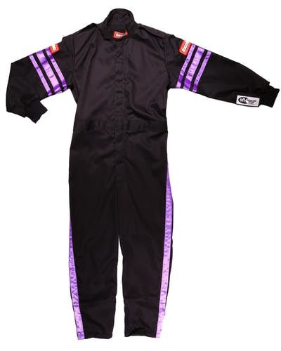 RACEQUIP 1950591 - Black Suit Single Layer Kids X-Small Purple Trim image