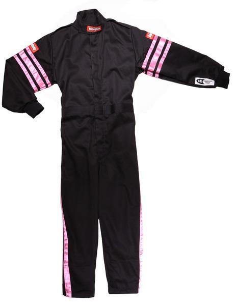 RACEQUIP 1950890 - Black Suit Single Layer Kids XX-Small Pink Trim image