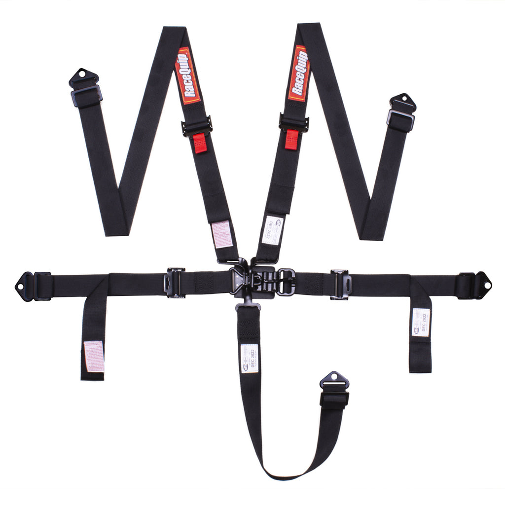 RACEQUIP 811001 - Harness 5pt L&L 2in P/D Lap Black SFI 16.1 image