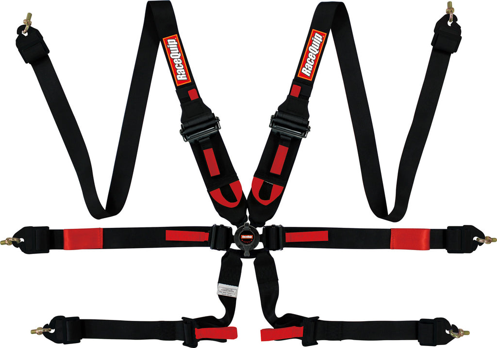 RACEQUIP 855005 - 6pt Harness Camlock P/D HNR Black FIA image