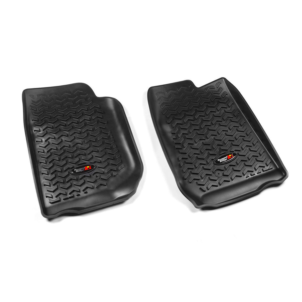 RUGGED RIDGE 12920.01 - Floor Liners Front Black 07-13 Jeep Wrangler image