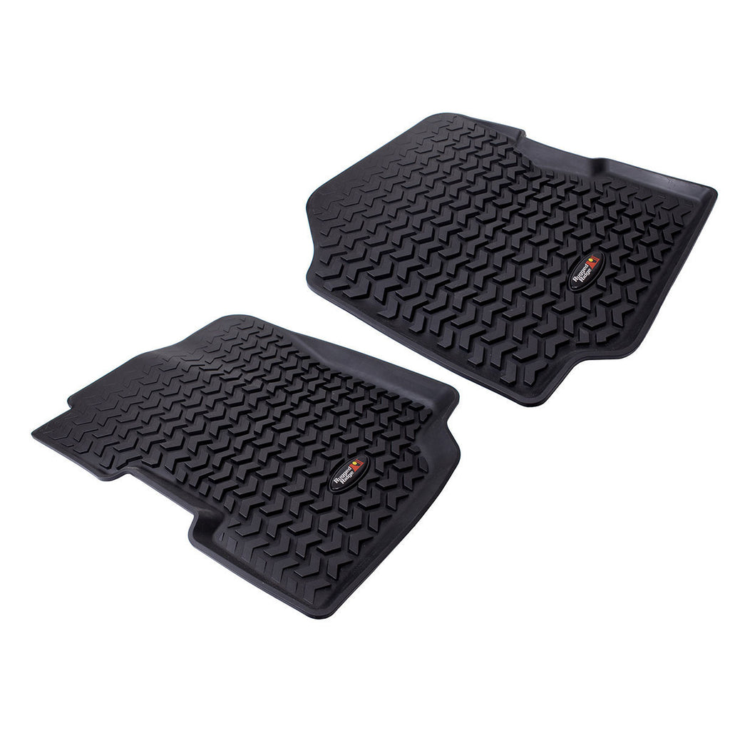 RUGGED RIDGE 12920.21 - Floor Liners Front Black 76-95 Jeep CJ5/CJ7/C image