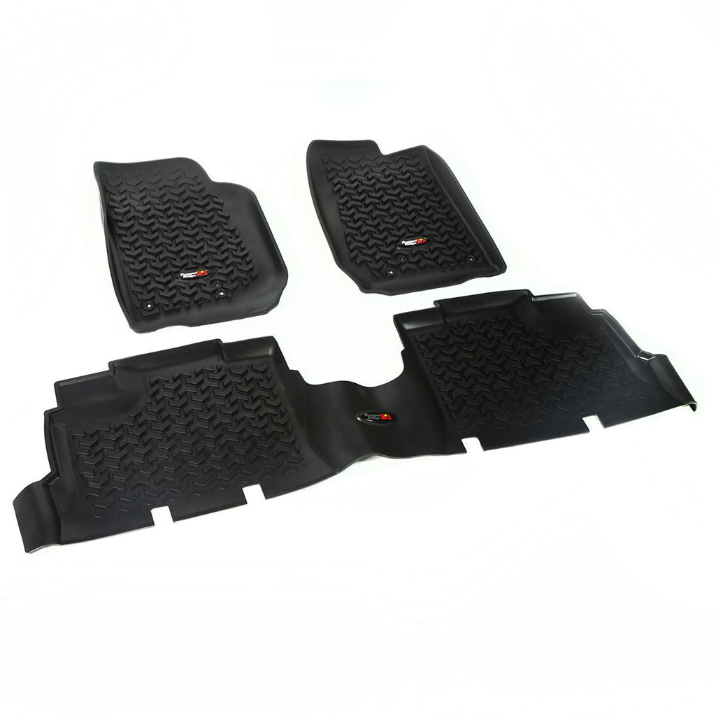 RUGGED RIDGE 12987.04 - Floor Liner Kit Black 4 Door 07-18 Jeep Wrang image