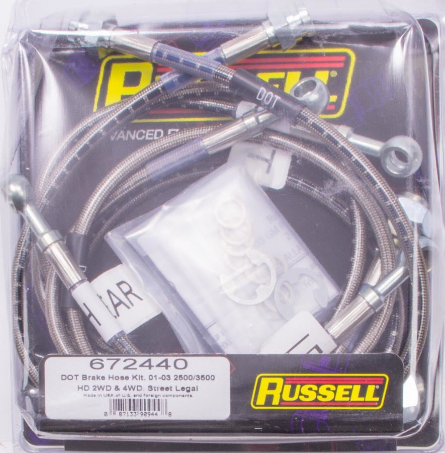 RUSSELL 672440 - S/S Brake Line Kit 01-06 GM HD Trucks image