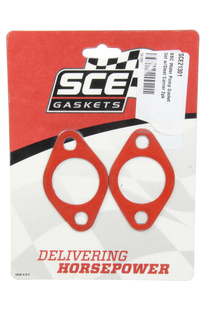 SCE GASKETS 21301 - BBC Water Pump Gasket Set w/Steel Carrier 2pk image