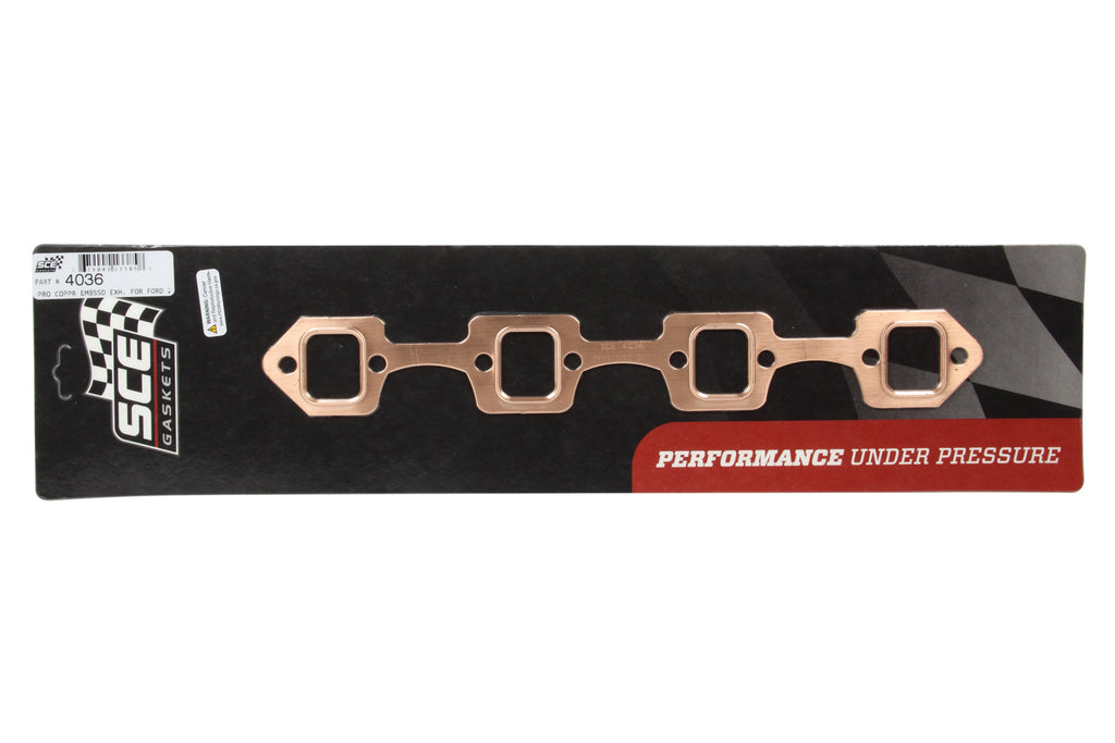 SCE GASKETS 4036 - Ford Windsor Copper Embossed Exhaust Gasket image