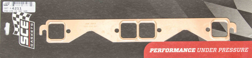 SCE GASKETS 4211 - SBC Square Port Copper Exhaust Gasket Set image