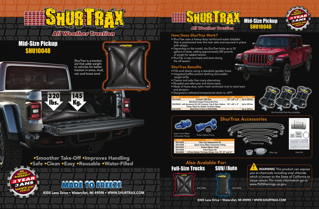 SHURTRAX 102 - Mid-Size Pick-Up Sell Sheet image