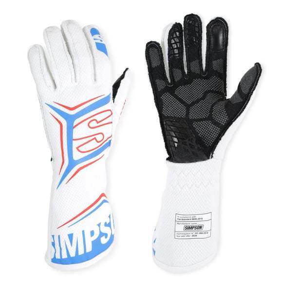 SIMPSON SAFETY MGMW - Glove Magnata Medium White / Blue SFI 3.5/5 image