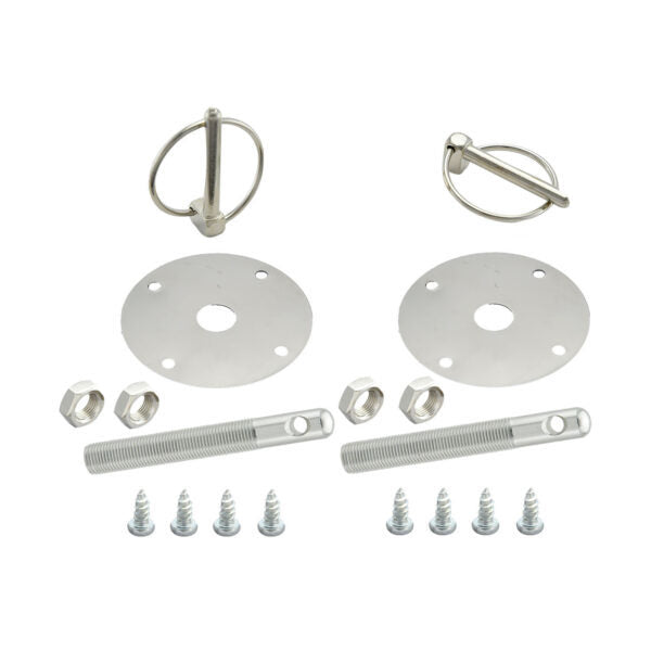 SPECIALTY PRODUCTS COMPANY 7716 - Hood Pin Kit Flip-Over Clips 1/2in Dia. Silver image