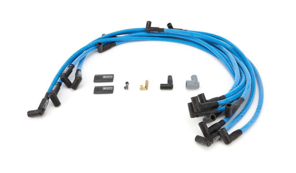 SCOTT PERFORMANCE CH-407-4 - SBC Spark Plug Wire Set 90-Degree - Blue image