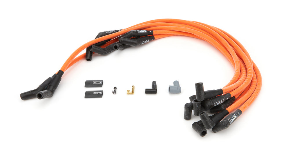 SCOTT PERFORMANCE CH-415-5 - BBC Spark Plug Wire Set 90-Degree - Orange image