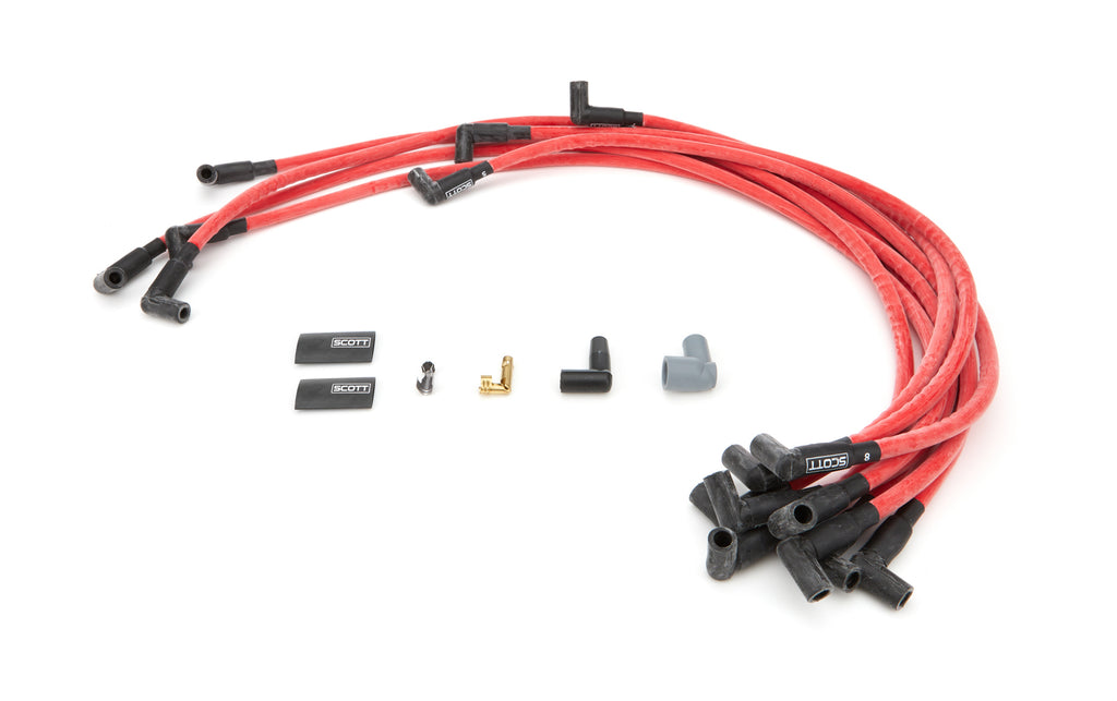 SCOTT PERFORMANCE CH-604-2 - SBC Spark Plug Wire Set Red 604 Crate Engine image