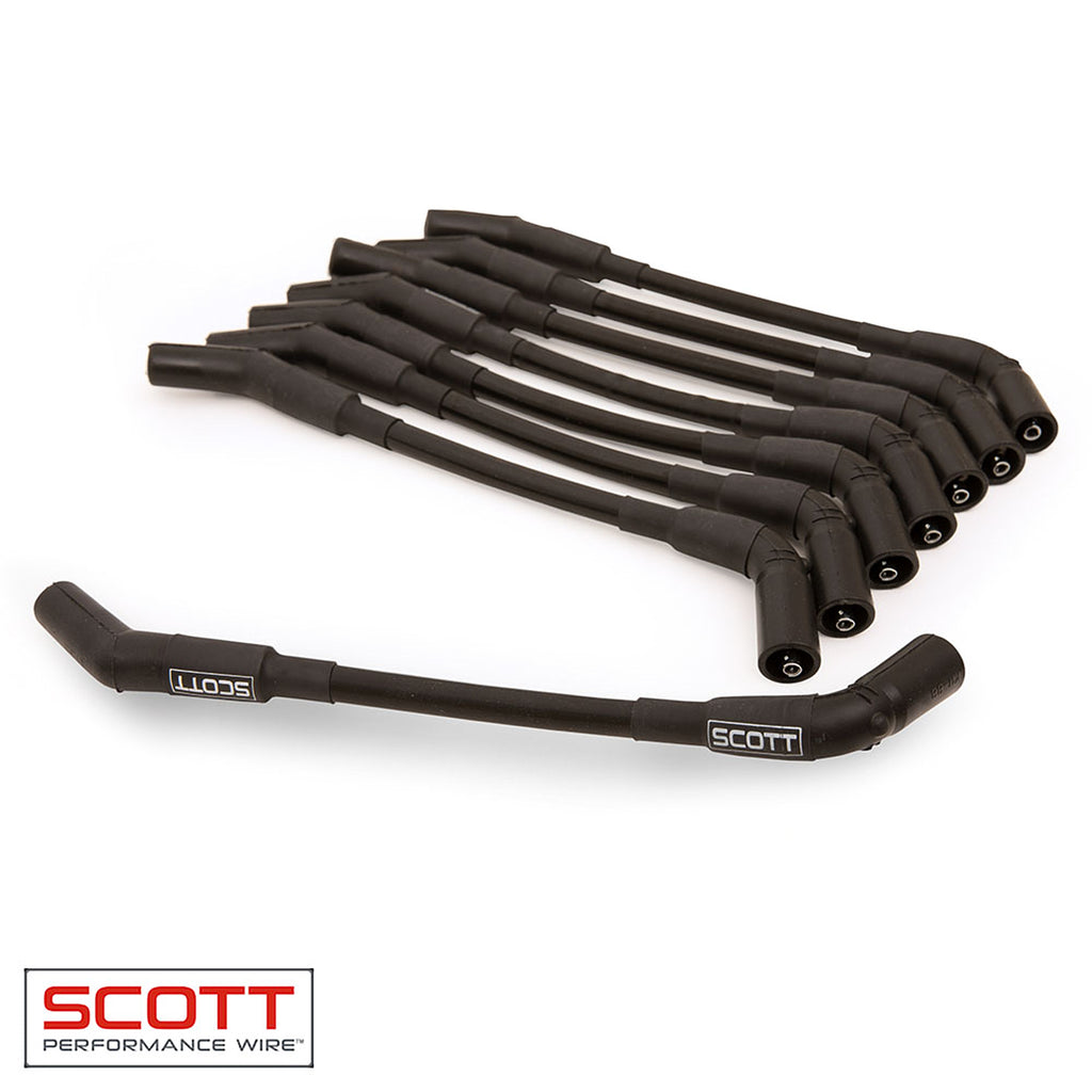 SCOTT PERFORMANCE CH-LS-S-1 - GM LS Spark Plug Wire Set 45-Degree - Black image