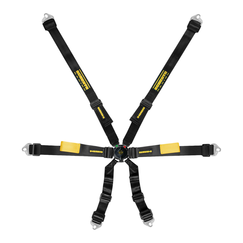 SCHROTH RACING SR94510-0-29 - Harness 6pt Enduro Black Shoulder & Lap image