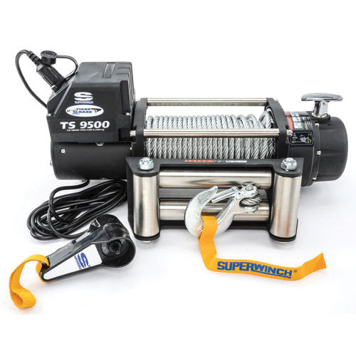 SUPERWINCH 1595200 - 9500# Winch w/Roller Fairlead & 12ft Remote image