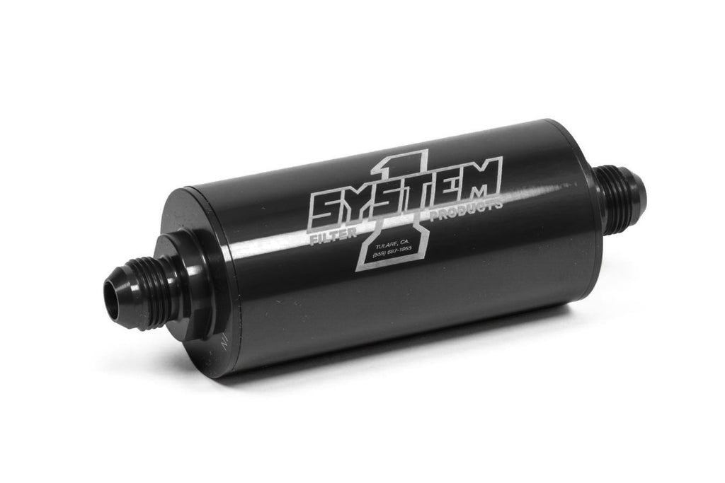 SYSTEM ONE 201-203408B - Inline Fuel FIlter - #8 Billet - Black image