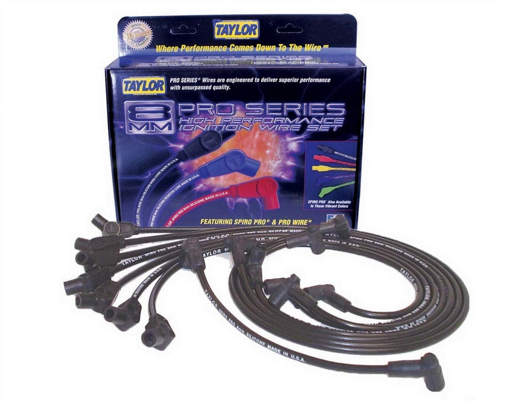 TAYLOR/VERTEX 74004 - Spiro-Pro Custom  8Cyl. Plug Wire Set  Black image