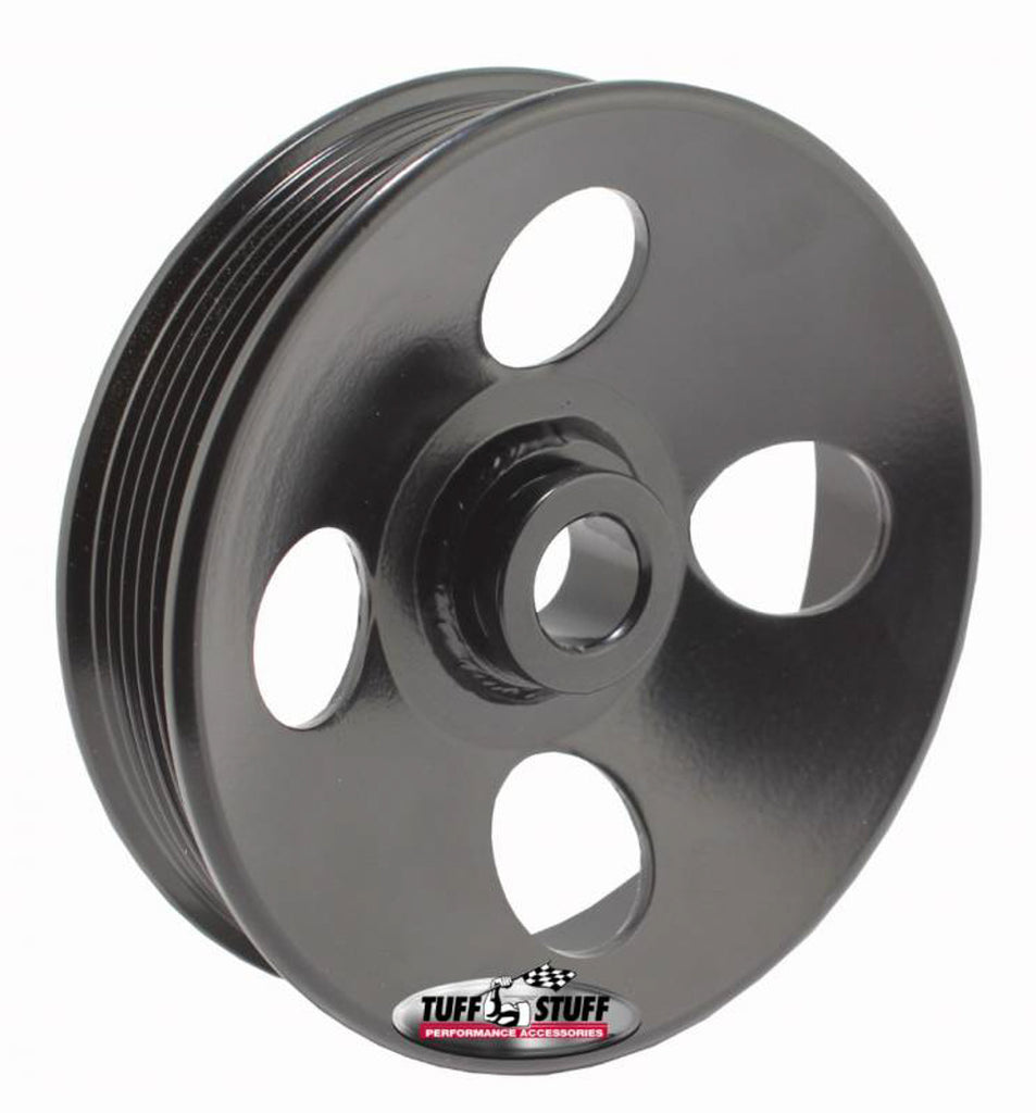 TUFF-STUFF 8487B - Type II Power Steering Pulley 6 Groove Black image