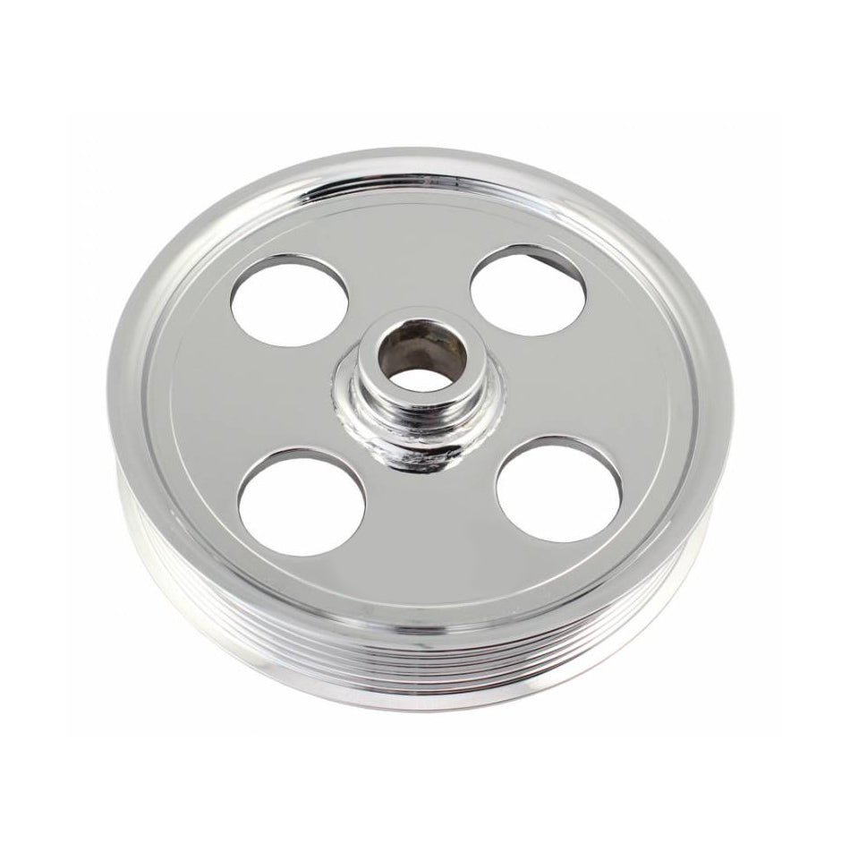 TUFF-STUFF 8489A - Type II Power Steering Pulley 6 Groove Chrome image