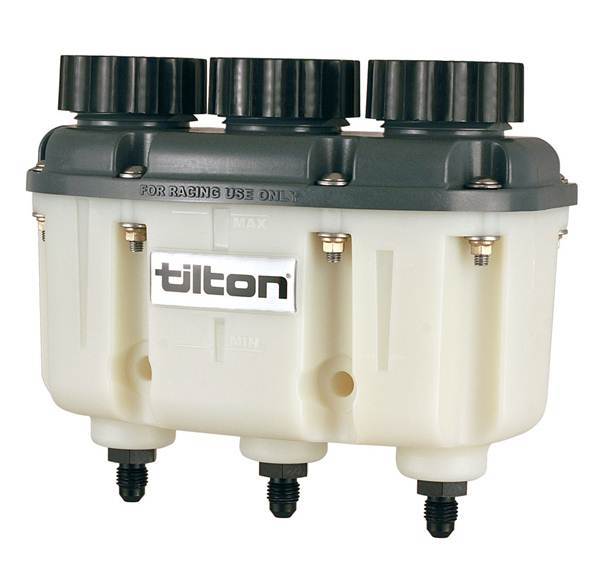 TILTON 72-577 - Reservoir Plastic 3-Chamber AN-4 Fittings image